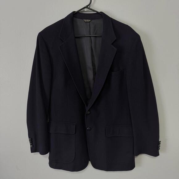 Vintage Richard Pierce Goldbergs Cashmere & Wool Blazer Classic Navy Sport Coat